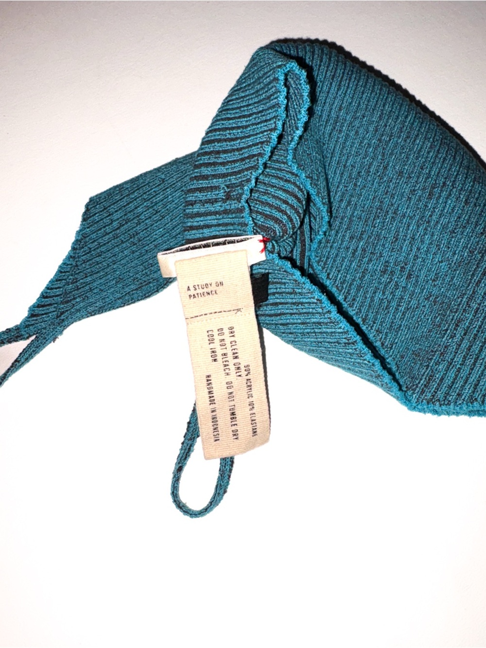 Isa Boulder Blue-Green Parallel Ribbed Crop Top - Picture 4 of 5
